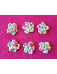 lot de 6 fleurs multicolores au crochet