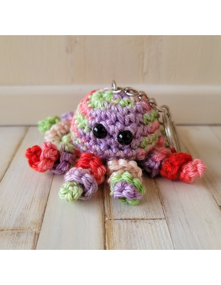 Porte clé pieuvre au crochet