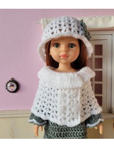 Robe, cape, chapeau et bottes ensemble au crochet pour poupée Paola Reina Las Amigas 2