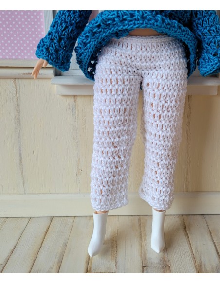 Ensemble tunique, pantalon et bandeau au crochet pour poupée Barbie Curvy