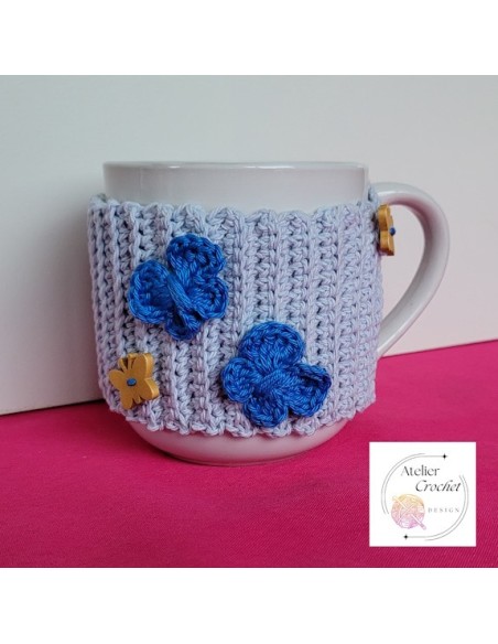 Patron PDF de 4 couvres mugs au crochet