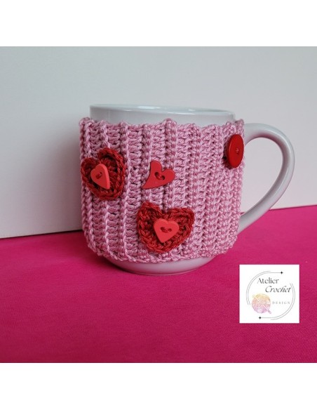 Patron PDF de 4 couvres mugs au crochet