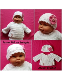 Cache-cœur et bonnet patron PDF de crochet pour bébé