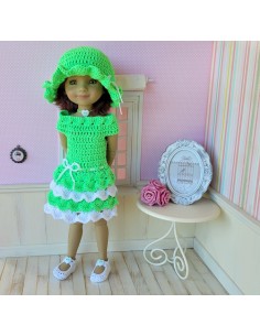 ensemble robe, chapeau et chaussures au crochet pour poupée Ruby Red Fashion Friends 2