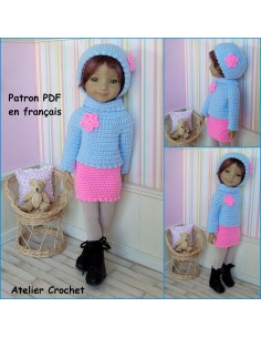 Jupe, pull et bonnet patron PDF de crochet pour poupée Ruby Red Fashion Friends