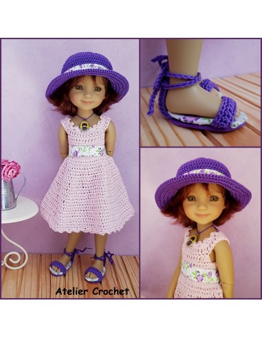 Robe, chapeau et chaussures patron PDF de crochet pour poupée Ruby Red Fashion Friends