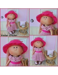 Patron PDF de crochet d'un duo de tenues pour poupée Mia et Little Mia Nines d'Onil 2