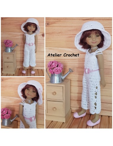 Combinaison, ceinture et chapeau patron PDF de crochet pour poupée Ruby Red Fashion Friends