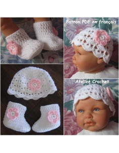Bonnet et chaussons patron PDF de crochet pour bébé