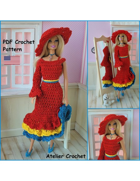 PDF Crochet pattern for Barbie