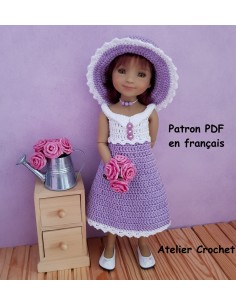 Robe et chapeau patron PDF de crochet pour poupée Ruby Red Fashion Friends