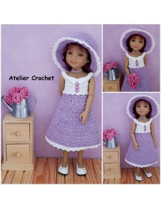 Robe et chapeau patron PDF de crochet pour poupée Ruby Red Fashion Friends 2