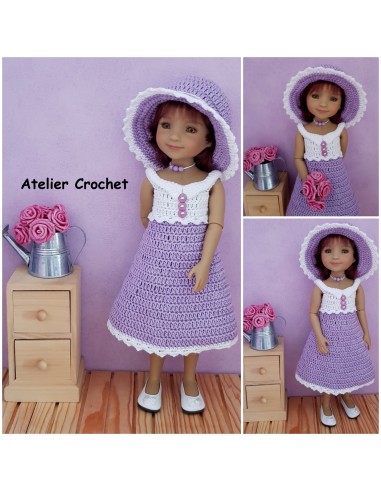 Robe et chapeau patron PDF de crochet pour poupée Ruby Red Fashion Friends