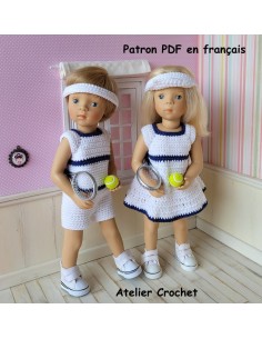 Patron tenue Tennis au crochet pour poupée Minouche