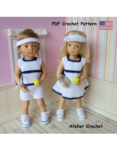 Patron tenue Tennis au crochet pour poupée Minouche 2