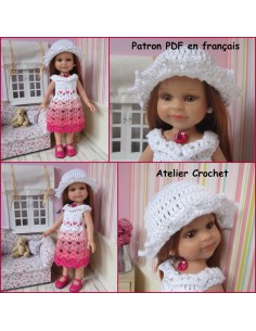 Robe et chapeau patron PDF de crochet pour poupée Paola Reina Las Amigas