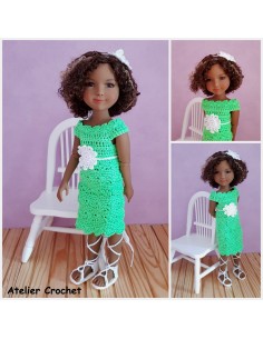 Robe, chapeau et chaussures patron PDF de crochet pour poupée Ruby Red Fashion Friends 2