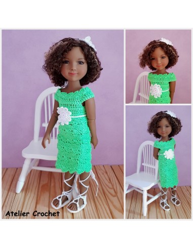 Robe, chapeau et chaussures patron PDF de crochet pour poupée Ruby Red Fashion Friends