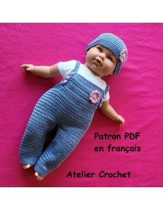 Salopette et bonnet patron PDF de crochet pour bébé
