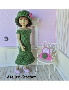 Ensemble robe, chapeau et sac au crochet pour poupée Ruby Red Fashion Friends
