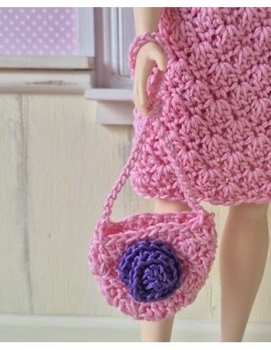 robe, sac et chapeau au crochet pour poupée Barbie Curvy
