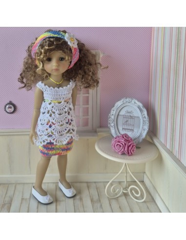 Ensemble tunique, jupe et bandeau au crochet pour poupée Ruby Red Fashion Friends