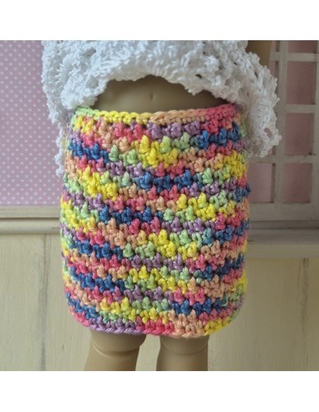Ensemble tunique, jupe et bandeau au crochet pour poupée Ruby Red Fashion Friends