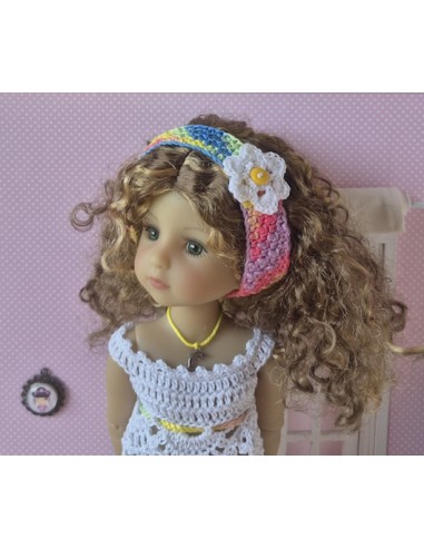 Ensemble tunique, jupe et bandeau au crochet pour poupée Ruby Red Fashion Friends