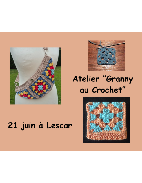 Atelier découverte du carré au crochet sur Pau et son agglomération