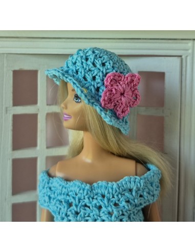 robe, sac et chapeau au crochet pour poupée Barbie