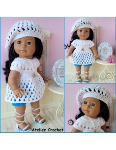 Short, tunique, béret et chaussures patron PDF de crochet pour poupée Ma Corolle 36cm 2