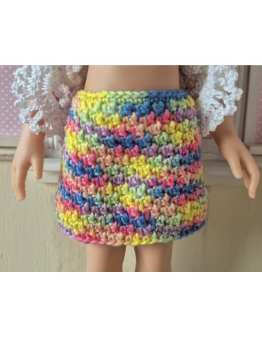 Ensemble tunique, jupe et bandeau au crochet pour poupée Paola Reina Las Amigas