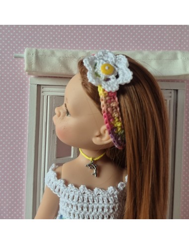 Ensemble tunique, jupe et bandeau au crochet pour poupée Paola Reina Las Amigas