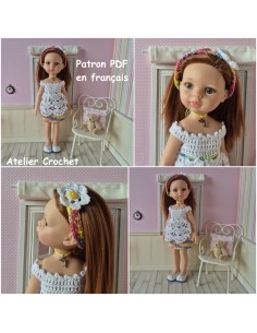 Tunique, jupe et bandeau patron PDF de crochet pour poupée Paola Reina Las Amigas