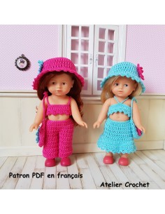 Patron PDF de crochet duo de tenues pour poupées mini corolline
