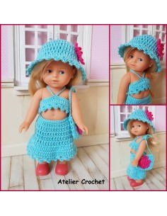 Patron PDF de crochet duo de tenues pour poupées mini corolline 2