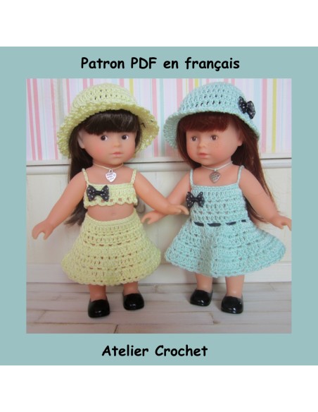 Patron PDF de crochet duo de tenues pour poupées mini corolline