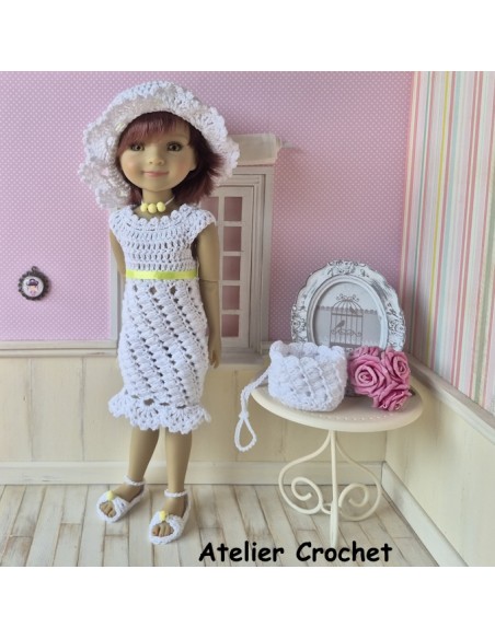 Robe, chapeau, sac et chaussures au crochet pour poupée Ruby Red Fashion Friends