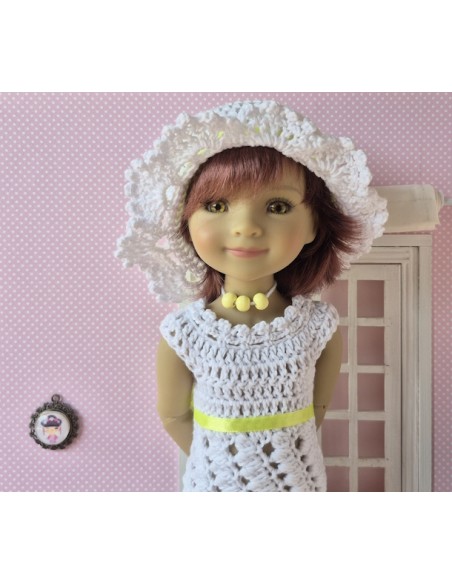 Robe, chapeau, sac et chaussures au crochet pour poupée Ruby Red Fashion Friends