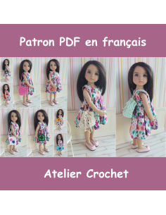 Patron PDF de 10 sacs au crochet pour poupées de 32-34cm