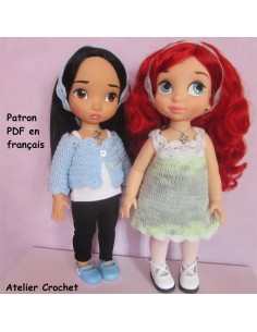 Patron PDF d'un duo de tenues au crochet pour poupée Animator
