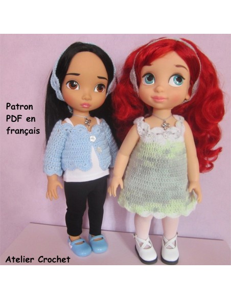 Patron PDF d'un duo de tenues au crochet pour poupée Animator