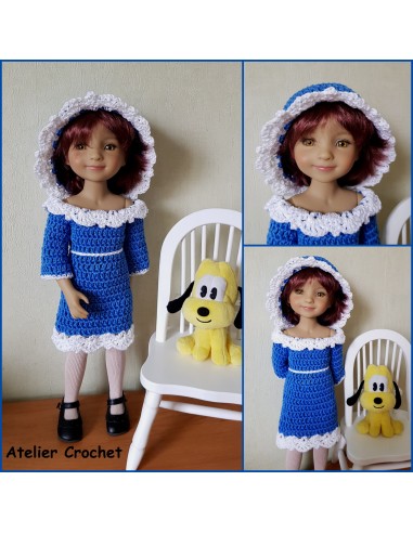 Robe et chapeau patron PDF de crochet pour poupée Ruby Red Fashion Friends