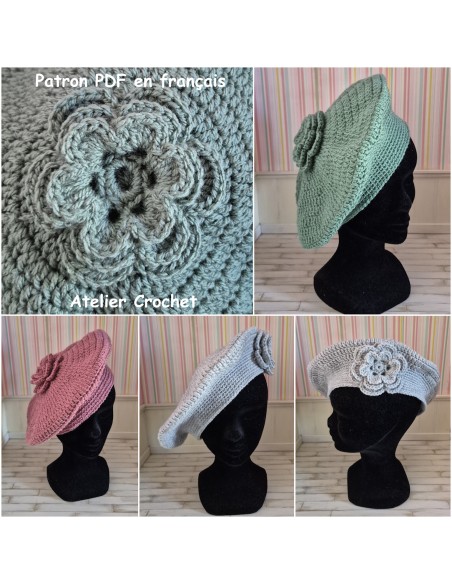 Patron PDF d'un béret au crochet