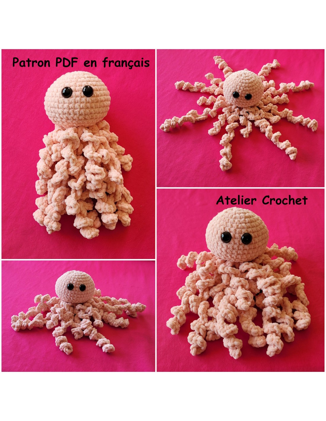 Patron Tuto PDF Pour R aliser Vous m me Une Peluche Pieuvre Au Crochet Patron Tuto PDF Pour R aliser Vous m me Une Peluche Pieuvre Au Crochet
