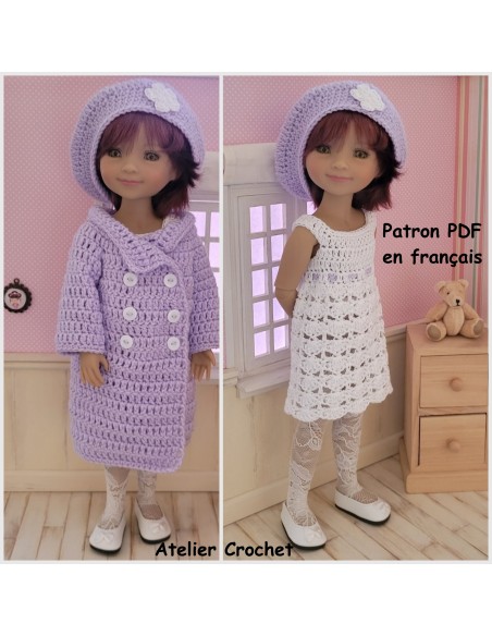 Robe, béret et manteau patron PDF de crochet pour poupée Ruby Red Fashion Friends Robe, béret et manteau patron PDF de crochet pour poupée Ruby Red Fashion Friends