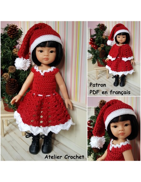 Robe, cape et bonnet de Noël patron PDF de crochet pour Paola Reina Las Amigas