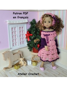 Robe, bandeau et étole patron PDF de crochet pour poupée Ruby Red Fashion Friends