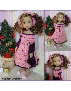 Robe, bandeau et étole patron PDF de crochet pour poupée Ruby Red Fashion Friends 2