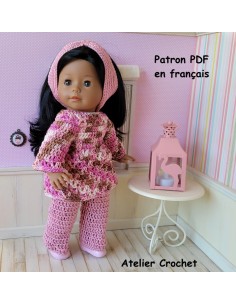 Tunique, pantalon et bandeau patron PDF de crochet pour poupée Ma Corolle